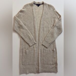 Tommy Hilfiger Beige Open-Front Longline Women’s Cardigan Sweater